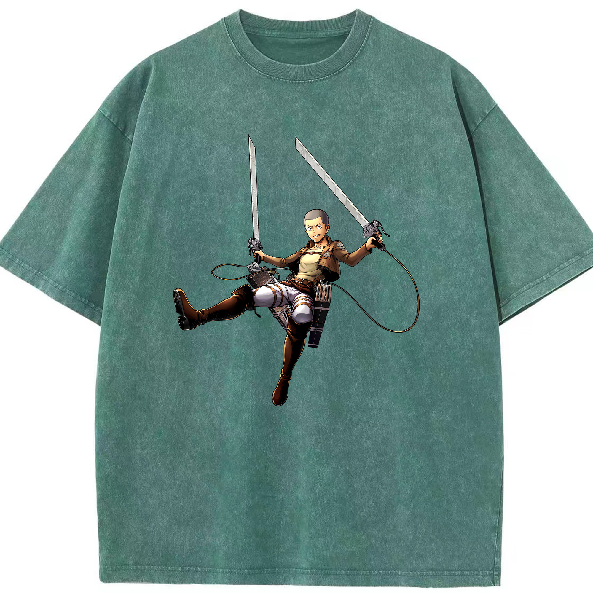 （画像用） 進撃の巨人 コニー·スプリンガー Attack on Titan Connie Springer 綿100% ヴィンテージ風 半袖Tシャツ（フロントプリント）
